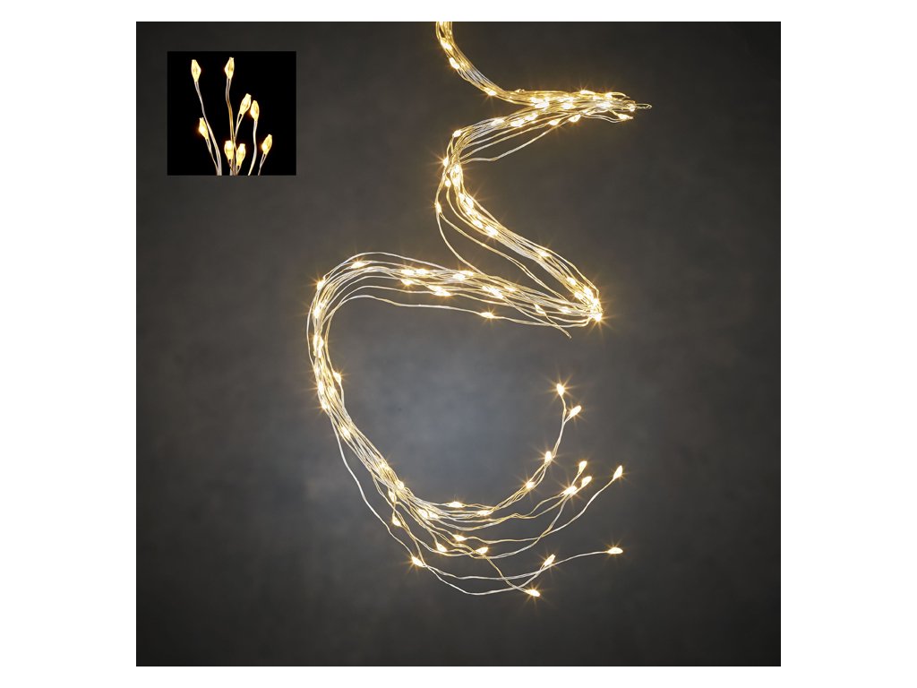 String Bundle Luca lighting filo color argento 520 led IP44 l.200 cm-bianco naturale