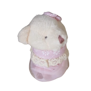 Barattolo porta confetti orsetto d.8xh.11 confezione 12pz.-rosa