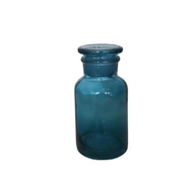 Bottiglietta con tappo vetro d.5,5xh.11 cm-azzurra