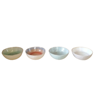 Ciotola ceramica d.14xh.4,5cm set pz. 4-assortite