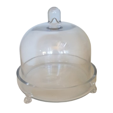 Cloche con base con piedini d.21,5xh.23 cm-trasparente