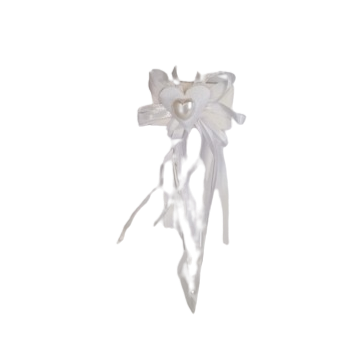 Cono porta riso trasparente con fiocco l.6xp.5xh.15cm confezione 12 pz.-bianco