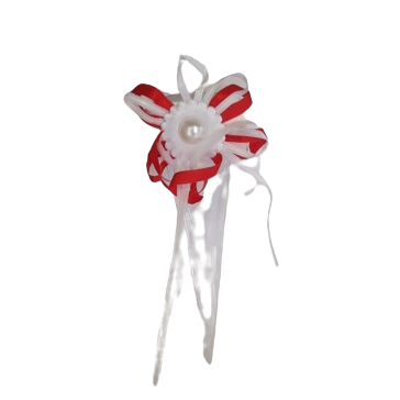 Cono porta riso in pvc trasparente con decorazione fiocco l.6xp.5xh.15cm confezione 12 pz.-rosso