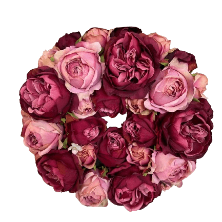 Corona rose inglesi d.30-rosa e bordeaux