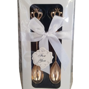 Cucchiaini confezione regalo s/2 l.1,5xh.10cm cf 4 set-oro