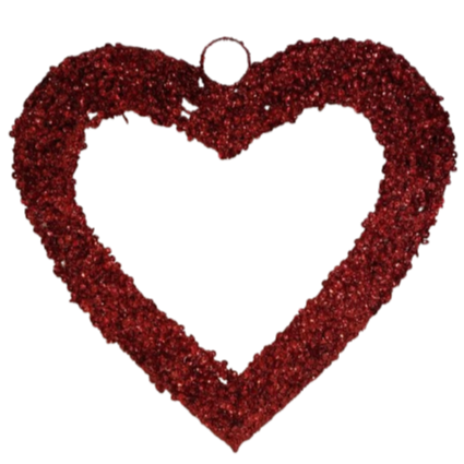 Cuore strass e paillettes cm 30-rosso