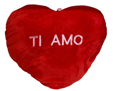 Cuore velluto Ti Amo d. 40-rosso