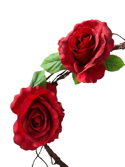 Ghirlanda rose rosse con tralcio Lun. 10,50 cm-rosse