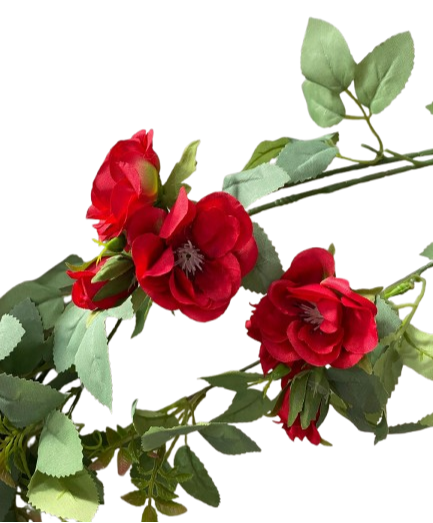 Ghirlanda rose selvatiche Lun 138cm-rosso