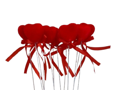 Pick cuori d.3x3 confezione pz.12-rosso