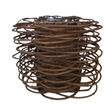 Portacandele rattan e vetro l.24xp.24xh.22cm-marrone