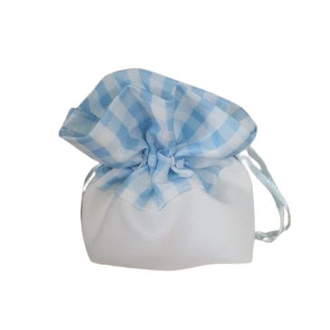 sacchetto porta confetti a quadretti bimbo