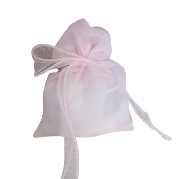 Sacchetto organza con fiocco l.14xh.11cm confezione 12 pz.-rosa