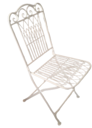 Sedia in metallo l.55xp.55xh.93,5cm-avorio