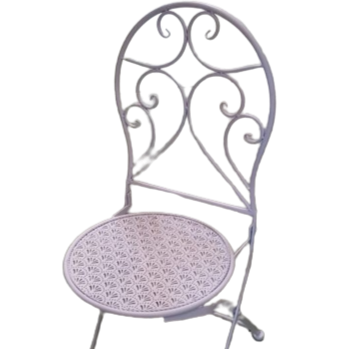 Sedia in metallo l.40xp.40xh.93cm-bianco