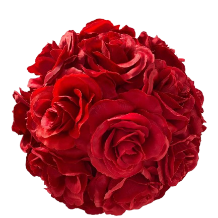 Sfera rose artificiali d. 23 cm-rosso