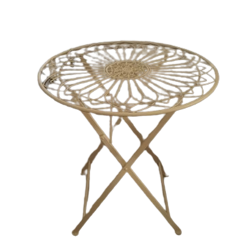 Tavolo in metallo d. 69.5X h.72cm-avorio