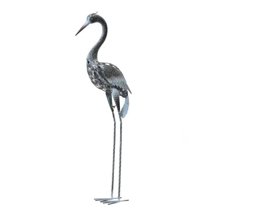 Airone in metallo Lar. 29.88 Alt. 107.95 cm-azzurro