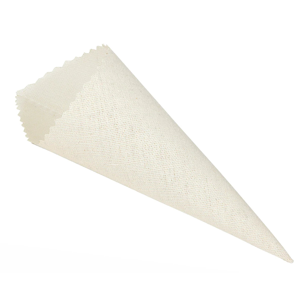Cono in tessuto porta riso/confetti Dia.6 x Alt.18 confezione 10 pz.-avorio
