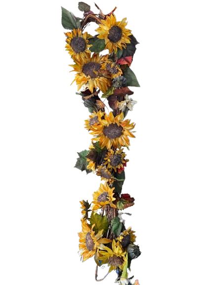 Ghirlanda girasole l.180cm-giallo-arancio
