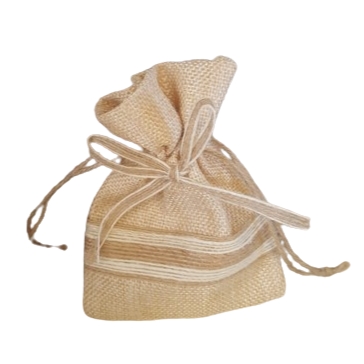 Sacchetto juta c/fiocco l.9xh.10cm confezione pz. 12-naturale