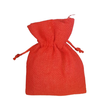 sacchetto confetti juta naturale rosso