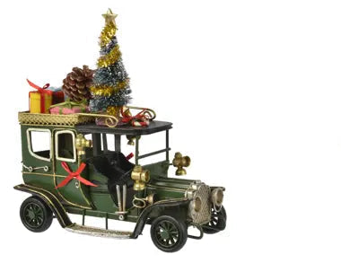 Macchina d'epoca in ferro Lun16.5cm Lar 8cm Alt 17cm-verde