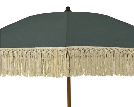 Ombrellone in alluminio con frange Dia.180cm Alt.216cm-verde