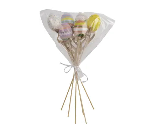 Pick uovo Dia 4cm Alt .6cm conf, pz. 6-multicolore