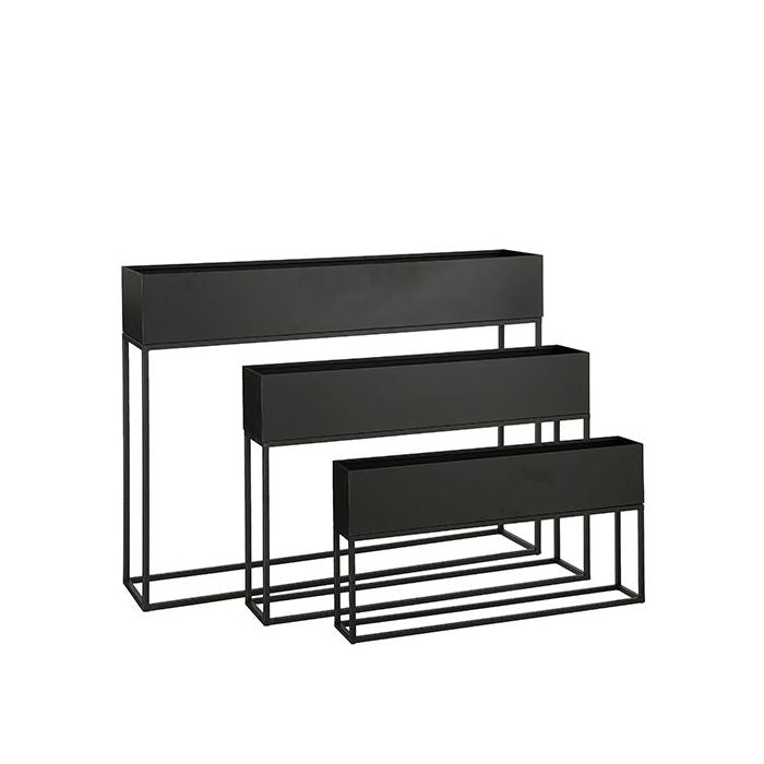 Contenitori porta piante set pz. 3 Lun. 118xLar. 24xAlt. 88-nero