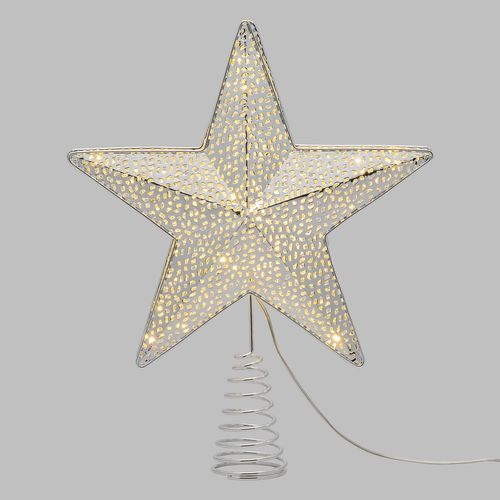 Puntale Stella Luminoso in Metallo VPM Ø25xH30cm-argento