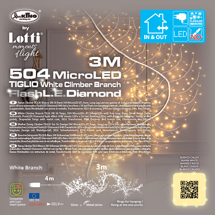 Ramo Climber Tiglio Bianco 504 Micro LED Flash LED 3mt