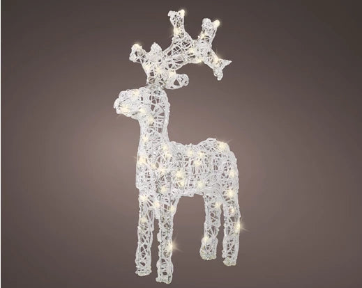 Renna luminosa acrilico flashing effect outdoorLun.36.5cm Lar.12cm Alt.61cm -trasparente-luce calda