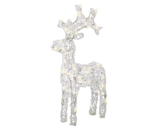 Renna luminosa acrilico flashing effect outdoorLun.36.5cm Lar.12cm Alt.61cm -trasparente-luce calda