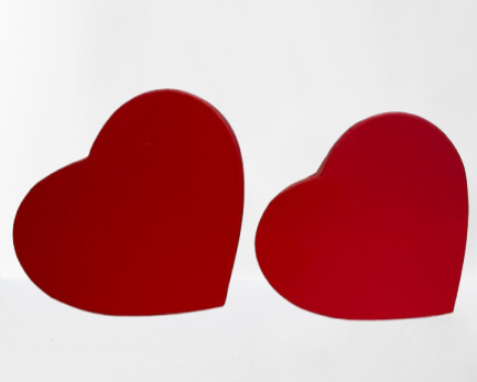 Scatola cuore kraft cf pz. 2 cm 24; cm 21-rosso