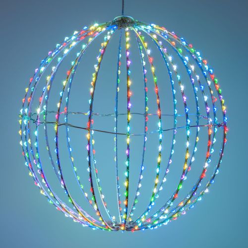 Sfera luminosa ø30cm 3DF Bianco Silver MicroLED Multiflas-multicolor