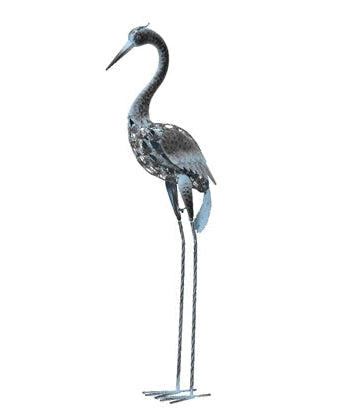 Uccello in ferro Lun. 17.78 cm Lar. 29.85 cm Alt. 107.95 cm-blu