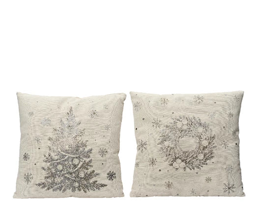 Cuscino Natale l.45xl.45xh.12cm-crema