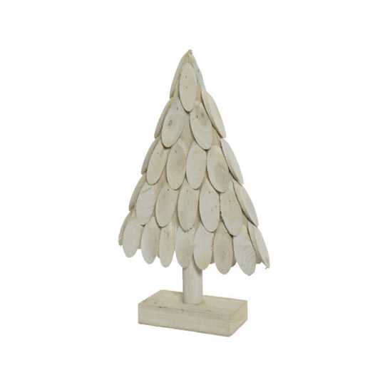 Alberello Natale in legno Alt. 48 cm-bianco