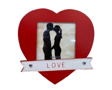 Portafoto Cuore in MDF lar.17,5x lun.17,5cm-rosso