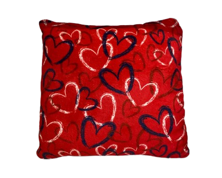 Cuscino velluto cuori lar.28xlun.28 cm -rosso