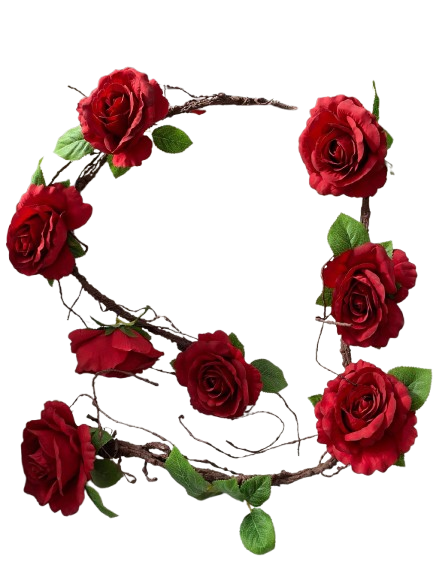 Ghirlanda rose rosse con tralcio Lun. 10,50 cm-rosse