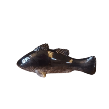 Pesce in ceramica l.20xp. 6xh.9 cm-nero