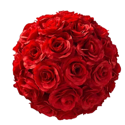 Sfera rose artificiali d.32-rosso