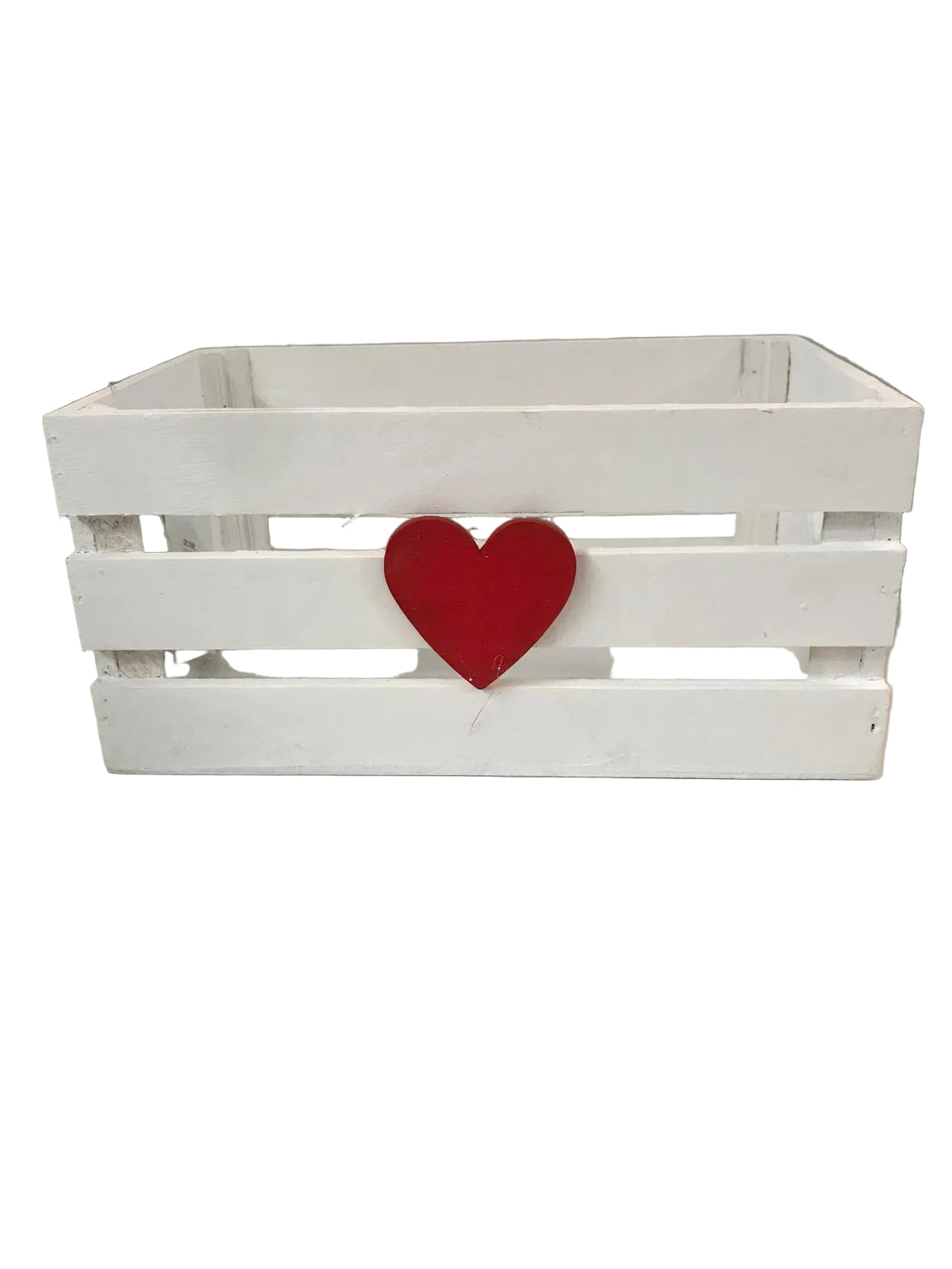 Cassetta legno cuore Lun. 21; Lar. 13; Alt.10-bianco