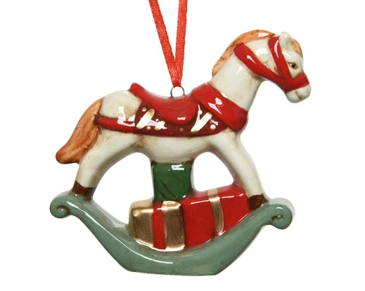 Decorazione cavallo a dondolo Lun.8cm Lar.2cm Alt.8cm-rosso