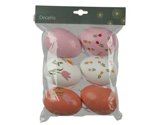 Uova poliestere Dia.6cm Alt.9cm conf. pz. 6-multicolore