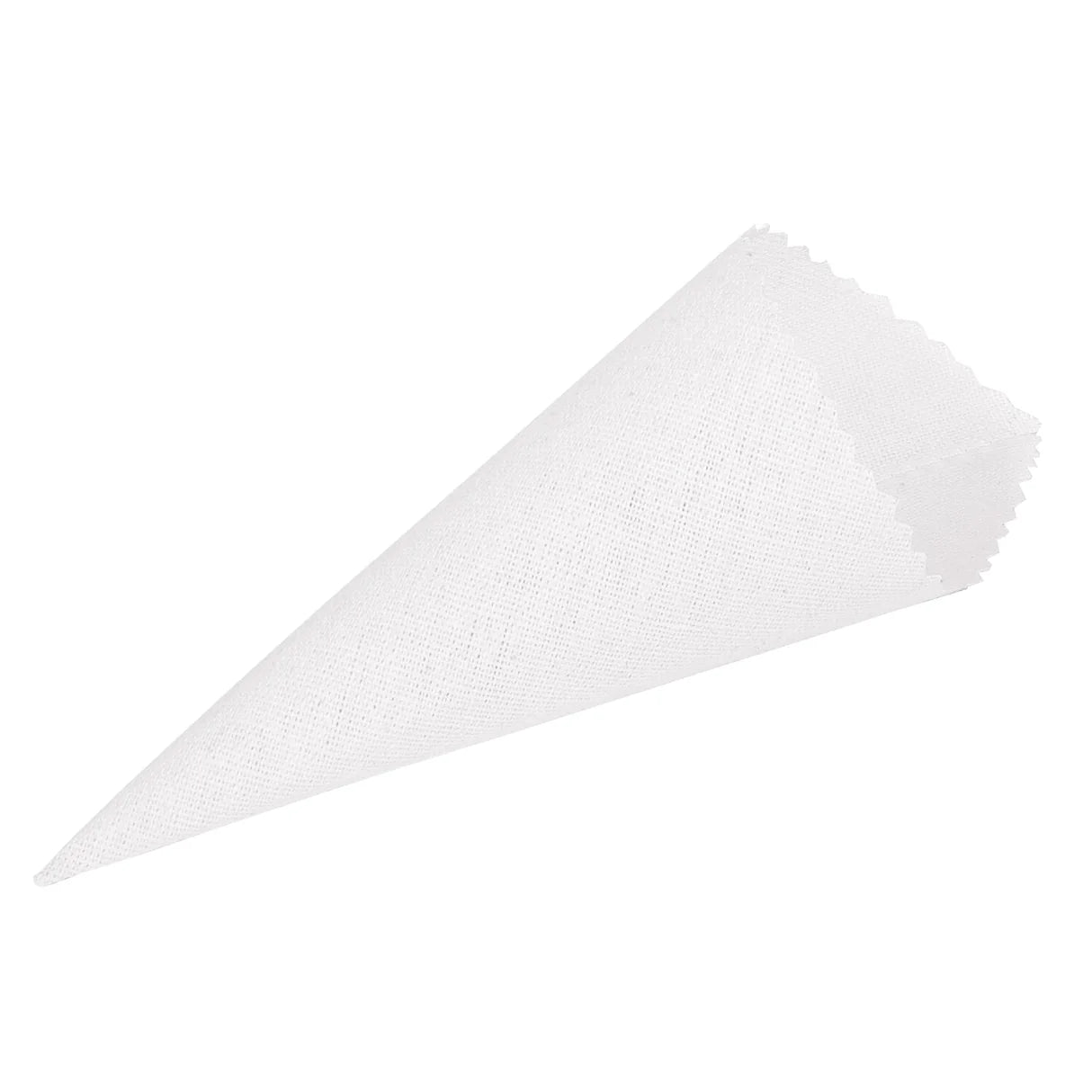 Cono in tessuto porta riso/confetti Dia.6 x Alt.18 confezione 10 pz.-bianco