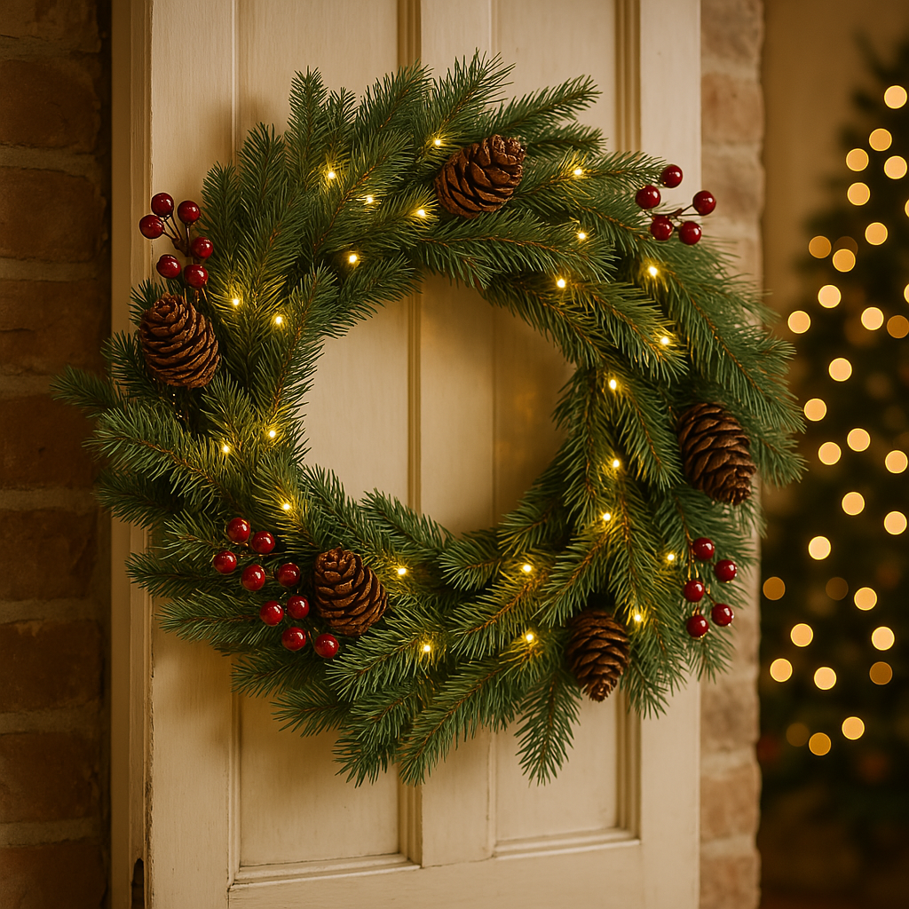 Corona LFA Prelit PE Dec. ø40cm 50 LED 3AA