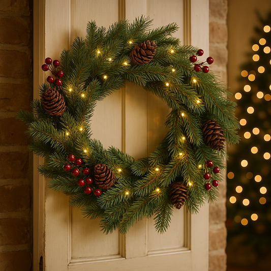 Corona LFA Prelit PE Dec. ø40cm 50 LED 3AA